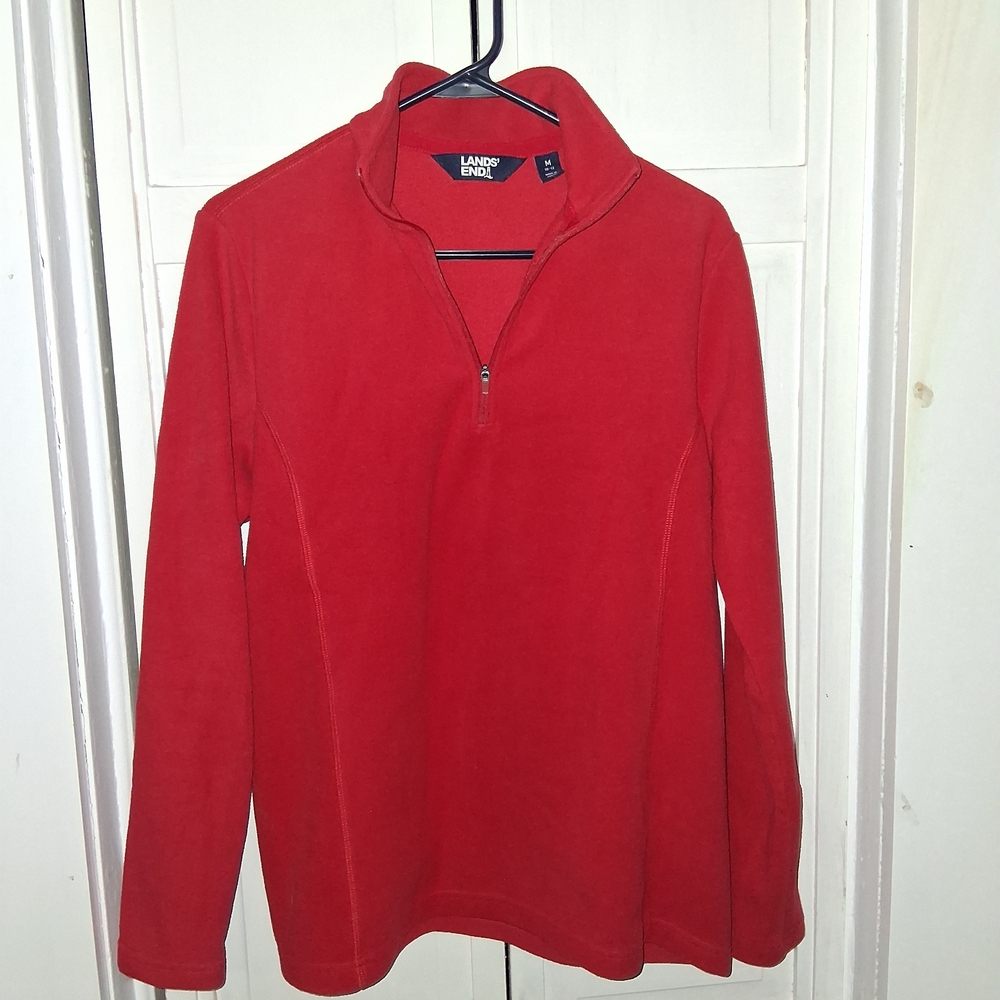Lands' End Vibrant Red Fleece Top